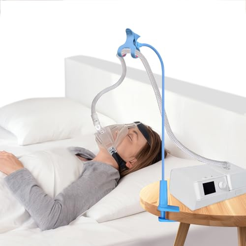 CPAP Schlauchhalter, 360° Drehung Regulieren CPAP Schlauchheber und Schlauchunterstützung Aufhänger zur Verhinderung von CPAP Schlauch Leckage & Verwicklung,CPAP Schlafapnoe Gerät Zubehör (Blau)
