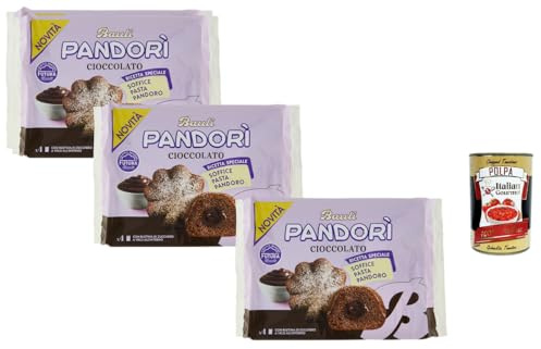Bauli Pandori Cioccolato Mini-Kuchen, weiches italienisches Hefegebäck mit Schokocreme, 3 x 178 g (12 Stück) Vorratspack + Italian Gourmet polpa
