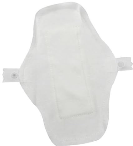 rongweiwang Wiederverwendbare Menstruationsbinde, extra lange, unparfümierte Slipeinlage aus Baumwolle, weich, atmungsaktiv und umweltfreundlich, Weiß, 18cm