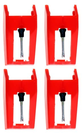 Housoutil 4pcs Stylus Cartridge for Record Player Needles Replacement Phonograph Stylus Needles for Turntables for Record Player Accessories