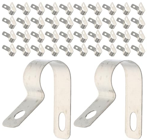 PAMINGONO Morsetti per Cavi Elettrici Tipo R in Acciaio Inox, Clip di Fissaggio Metalliche Resistenti, Organizzatore di Cavi 200 Pezzi per Casa, Ufficio e Officina