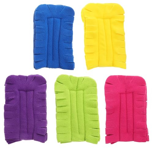Luxshiny Lot de 5 Têtes de Dépoussiéreur Réutilisables en Flanelle, Recharges pour Plumeau à Main Multicolores Adaptées au Nettoyage Intérieur, Sols, Fenêtres et Ventilateurs de Plafond
