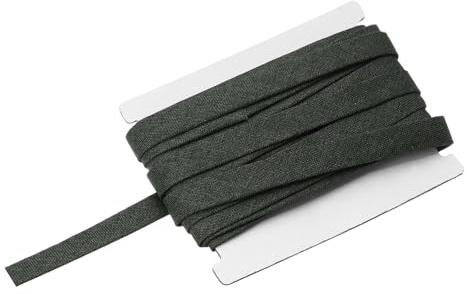 QUARKZMAN Cinta De Sesgo Doble Plegada 1/2 Pulgada X 6 Yardas Cinta De Sarga De Algodón para Coser Envolver Manualidades DIY Gris Oscuro