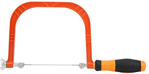 Aolidsive Mini Scie à Chantourner Réglable en Aluminium, Outil Manuel de Coupe du Bois pour les Bricoleurs Amateurs pour Couper des Courbes dans le Bois et le Plastique