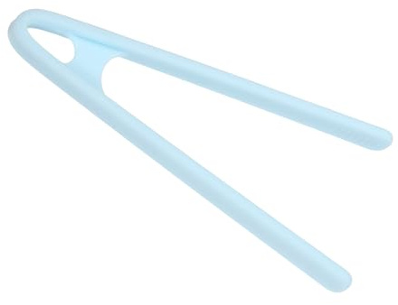 sourcing map Mini Tongs Silicone, 14cm Toast Tongs Heat Resistant Kitchen Cooking Food Grippers Non-Slip for Toaster Salad Ice Cubes Fruits Sugar BBQ, Blue