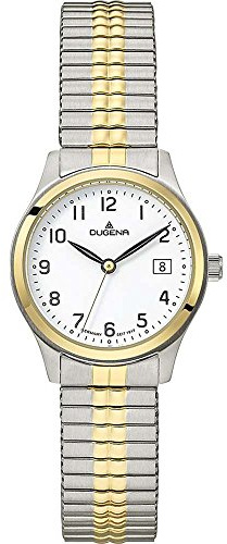 Dugena Herren-Armbanduhr Bari, Quarz, Edelstahlgehäuse 28 mm, Bicolor, Silber-Gold, klassisch elegant
