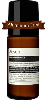 Aesop Aluminum Free Roll On Deodorant for Women & Men | Vetiver, Zinc, and Tea Tree to Reduce Odor and Bacteria | Alcohol-Free Formula for Sensitive Skin | Woody & Earthy | 1.6 oz
