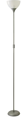 MiniSun | Modern Silver Uplighter Floor Lamp with a White Shade | Floor Lamps & Torchieres, Home Décor & Improvement Essential
