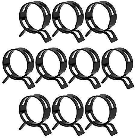 MroMax - 20 morsetti a molla per tubo da 1,02 (26 mm) ID, neri, adatti per tubi del carburante da 1-3/16 OD, tubi in silicone per aspirazione, tubi dell'aria e tubi dell'acqua, boccola di ricambio