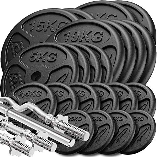 Marbo Sport Set d'haltères renforcés et de Poids Minces 173 kg