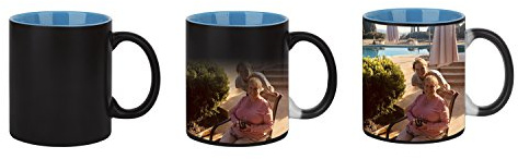 RUIXIA Mug Personnalisé avec votre Photo Mug Magique Mug Changer de Couleur à la Chaleur Tasse de Café Thé en Céramique avec Image Personnalisé Mug avec Cuillère Cadeau Noël