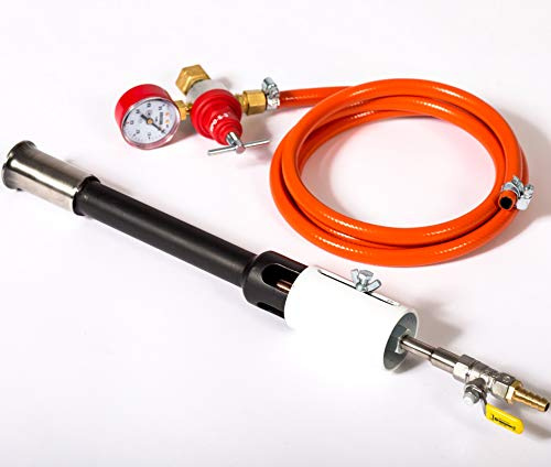 DEVIL-FORGE Gasbrenner DFPPROF (90.000 BTU), Gaskugelhahn, Luftdrossel für Schmiede Gasofen Gasesse Schmiedeofen Hufschmiede Messermacher Metallschmiede Metallschmelzofen, Butan Propan LPG, Gas Burner