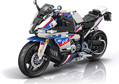 SESAY Technik Motorrad für BMW S1000RR, 819 Teile Technik Rennen Motorrad Bausteine Bauset, Kompatibel mit Lego Technik