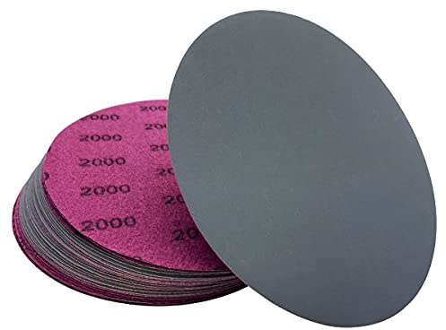 AutKerige 2000 Grit Wet Dry Sandpaper, 6 Inch 25 PCS Hook and Loop Sanding Discs with Premium Silicon Carbide Abrasive, Polishing Sandpaper Pads for Auto Polishing or Scratches Removing