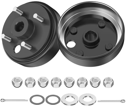 CLUBRALLY Golf Cart Brake Drum Kit with Large Hole Fine Splined, Fits 1991-Up Gas EZGO and 1996-Up Columbia, OEM#21807-G1, 41843-94 (2 PCS)