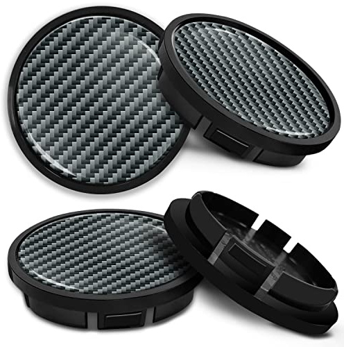 SkinoEu Nabendeckel 66mm Schwarz kompatibel mit VW 4er Set Nabenkappen passend für OEM 5G0601171 CR 12