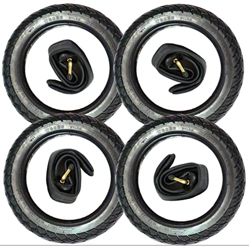 4X Set 12 Reifen 62-203 = 12 1/2 x 2 1/4 CBK-MS® + Schlauch mit 45° Winkel Autoventil Fahrrad Anhänger Kinderwagen Roller Dreirad