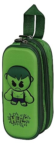 Marvel Astuccio 3D Doppio, 22 x 9.5 cm, Verde Hulk