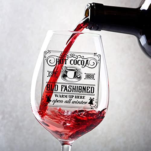 Rimego Juego de 2 copas de vino tinto con cacao caliente para mujer, para parejas, aniversarios, bodas, regalos de vino personalizados para mujeres y hombres, 17 onzas