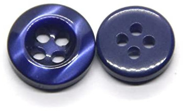 Jojomino 30 Stück 9/10/11mm Hemdknöpfe für Kleidung, dekorative Harzknöpfe, DIY-Nähzubehör, Blau, 11mm