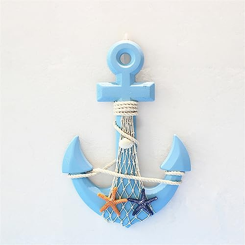 HABITZ Ancla decoración Colgante de Pared Ancla náutica Barco Madera Estilo mediterráneo Arte de la Pared Decoración Manualidades Playa Tema Decorativo Colgante Ornamento (Color : E, Size : 33cm)