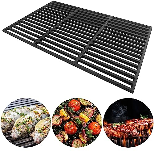 YRHome 42 x 28 cm Gusseisen Grillrost Emailliert Grillgitter Gussrost Grillaufsatz Grill Zubehör Grillplatten für BBQ, Gasgrill, Holzkohlegrill