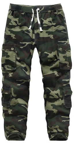 APTRO Cargo Combat Trousers for Men UK Camo Tactical Mens Trousers Work Trousers Cotton Joggers with Multiple Pockets Green Camouflage XL