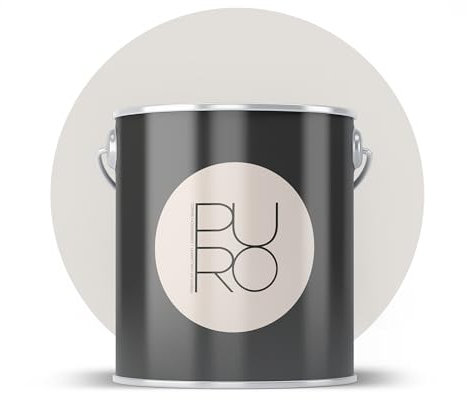 Livingwalls PURO Premium Wandfarbe c1008 - Malerfarbe mit sehr hoher Deckkraft - matte hochwertige Innenfarbe in Grau - 1l
