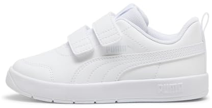 Puma Unisex Kids COURTFLEX V3 V PS Sneaker, Puma White-Puma White-Silver Mist, 32 EU