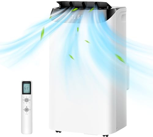 KAMLAM 12000 BTU Portable Air Conditioner, 3-IN-1 Free Standing Cooling Portable AC Unit with Fan & Dehumidifier Function, Remote Control & 24H Timer, Quiet Sleep Mode, Windows Kit Included
