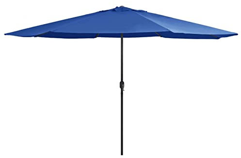 ZEYUAN Sonnenschirm mit Metall-Mast, Sonnenschirm Balkon, Balkon Zubehör, Balkonschirm, Balkon Gadgets, Außen-Sonnenschirm, Parasol De Jardin, 400 cm Azurblau