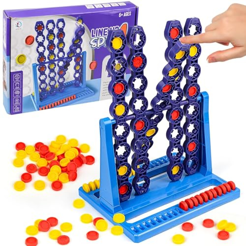 COLEESON 4 Gewinnt - Vier Gewinnt mit Spin, 4 in Einer Reihe Spiel, Battle Strategiespiel für 2 Spieler, Brettspiele Spiele Kinder ab 6 Jahren