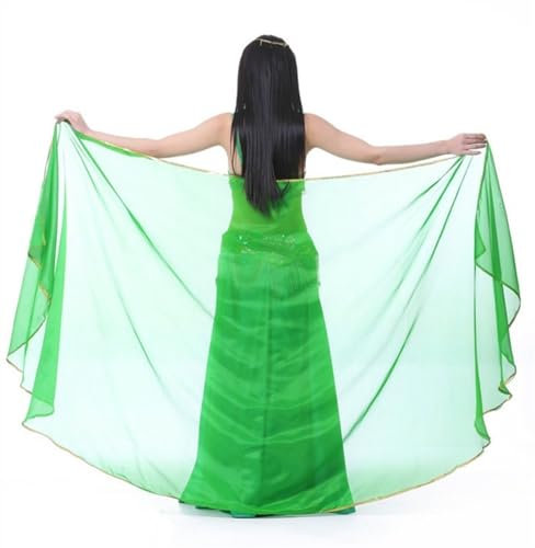 OZLCUA Bauchtanz-Schal Bauchtanz-Schleier, Schmetterling, Motten, Flügel, einfarbig, Chiffon, Kopftuch, Schal, 250 x 120 cm. Bauchtanz-ZubehöR(Dark Green)