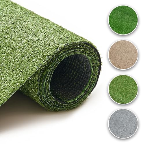 TAPISO Canyoo Gazon Synthétique Extérieur au Mètre Tapis Gazon Pelouse Artificielle Terrasse Balcon Jardin Vert Résistant aux Intempéries Épaisseur 7 mm 400 x 800 cm