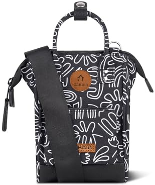 CABAIA Nano Bag Amiens – Sac Bandoulière 1,8 L pour Femme et Homme – Tissu Recyclé, Déperlant et Vegan – Design Compact et Pratique – Noir