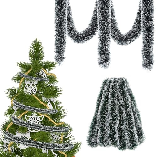 Festoni Natalizi,Ghirlanda Natalizia,Ghirlande Natalizie,Festone Natalizio,10 Metri Lunghe,Per Natale Porta,Decorazione Scale,Camino Addobbi Albero,Decorazioni,Interni ed Esterni da Appendere,Verde