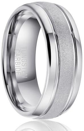 SOXEMAN Bague de mariage en tungstène pour homme, bague de fiançailles classique de luxe, largeur 8 mm