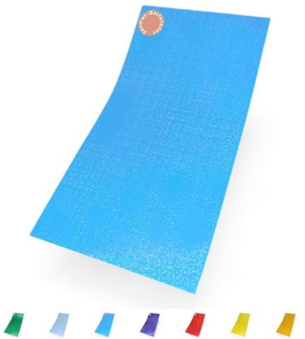Sandras-Bastelladen - Holo Glimmer - Kerzen Verzierwachsplatte - 200 x 100 x 0,5mm Türkis