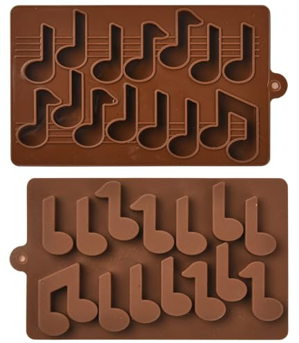 KitBeads 2Pcs Musical Note Silicone Moulds Valentine Day Chocolate Music Fondant Moulds for Resin Baking Cake Candle Soaps Crafts Decorations
