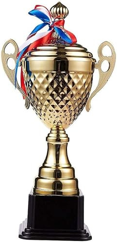 SWHCM Großer Siegerpokal – Sieger Trophäe 36 cm hoch, Goldene Trophäe für Sportturniere, Wettkämpfe, Preisverleihungen & Partygeschenke (36 x 18 x 9,5 cm)