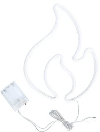 NUOBESTY LED Flammen Leuchtreklame Innenbeleuchtung Neonlampe Rot Kunststoff Hängende Party Deko Wohnzimmer