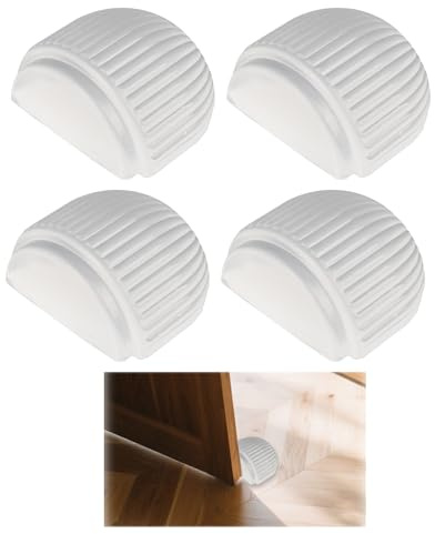 4 Stück Türstopper Boden Transparente, Bodentürstopper zum Kleben für Hartböden wie Fliesen Holz Vinyl Laminat, Wand- und Möbelschutz ohne Bohren für Türen und Räume