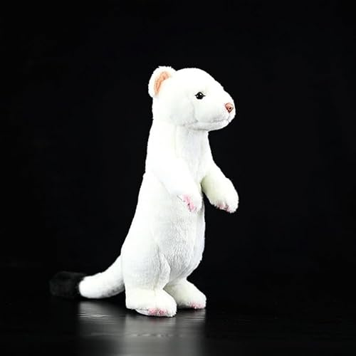 MZICXV Simulación de pie hurón Blanco Peluche Juguete barredora de Nieve hurón muñeca