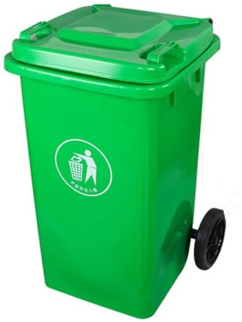 Contenedor Basura Grande Ruedas Exteriores Tapa Ruedas 30 L 50 L 100 L 120 L 240 L Exteriores Patios Garajes Terrazas(Green,240L)