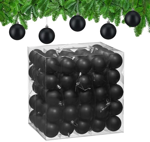 Relaxdays Weihnachtskugeln 100er Set, Weihnachtsdeko, matt, Christbaumkugel, Tannenbaumschmuck in ∅ 6 cm, Farbwahl