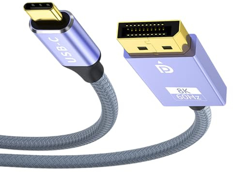 Usb C To Displayport 1.4 adaptador macho a macho conector 8K a 60Hz4K@144Hz 2K@165Hz para videojuegos de computadora portátil USB C