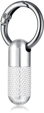 YBEATY Mini metall pillerask med nyckelring litet vattentätt pillerask med karbinhakar bärbar tablettlåda resepillerarrangör för utomhus camping (silver nät)