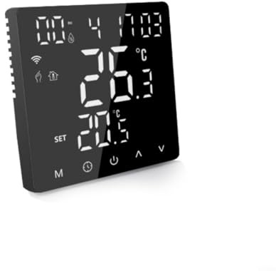 ComfyHarbor Termostato inteligente programable para calderas eléctricas de pared y calefacción por suelo de agua, tamaño de 86 x 86 x 10 mm, control de voz, para TUYA y aplicación inteligente (negro)
