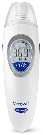 VEROVAL family infraröd febertermometer, öra och panntermometer för snabb febermätning – perfekt för vuxna och barn