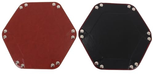 Alide 2 st vikbara tärningsbrädor, med PU-läder för RPG-rollspel, bordsspel, resebruk